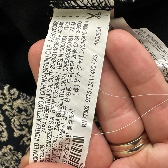 2/$30 ZARA Argyle Jacquard Shift Dress Cap Sleeve XS #A0668 - Picture 6 of 8